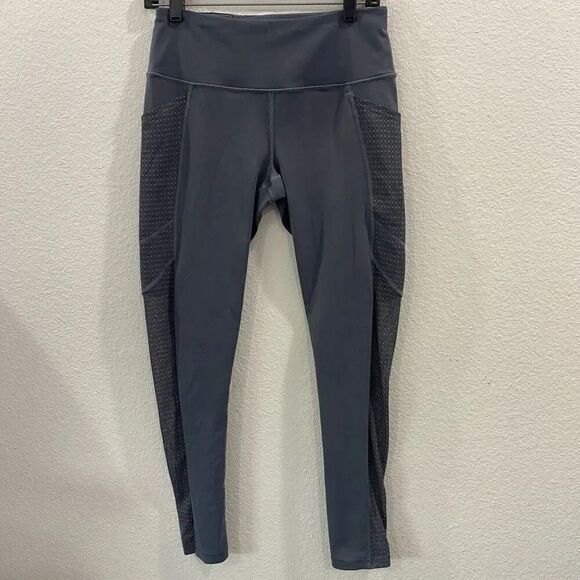 Victoria Sport Knockout Blue Gray Mesh Athletic Leggings Size M - Picture 3 of 13